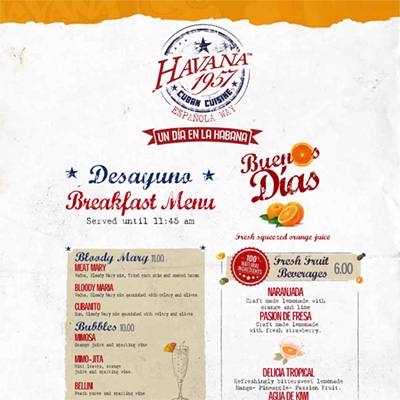 menu breakfast espanola way